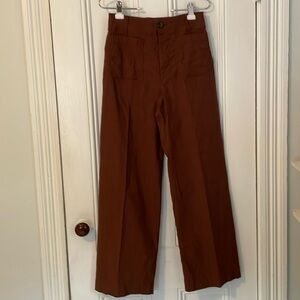 Anthropologie Colette Full-Length Wide-Leg Pants by Maeve 28 Brown
